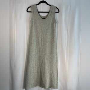 Massimo Dutti Grey Knit Sleeveless Midi Tank Dress Size Small